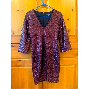 Red Sequin Body-con Dress